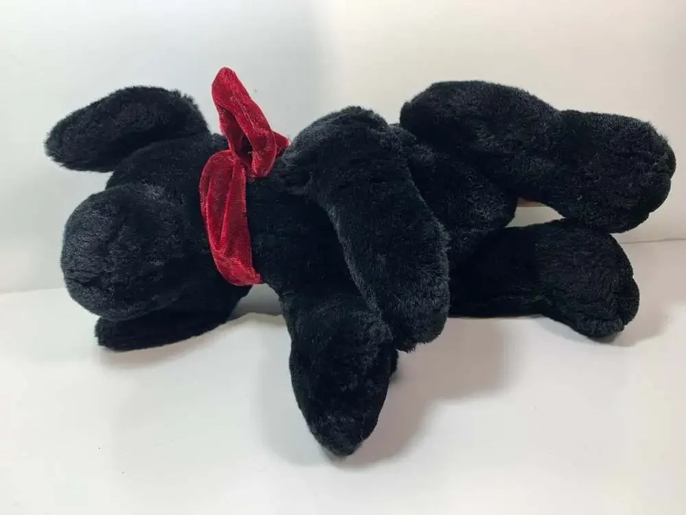 Russ Berrie Black Labrador Puppy Dog Ginger Plush Stuffed Animal 10